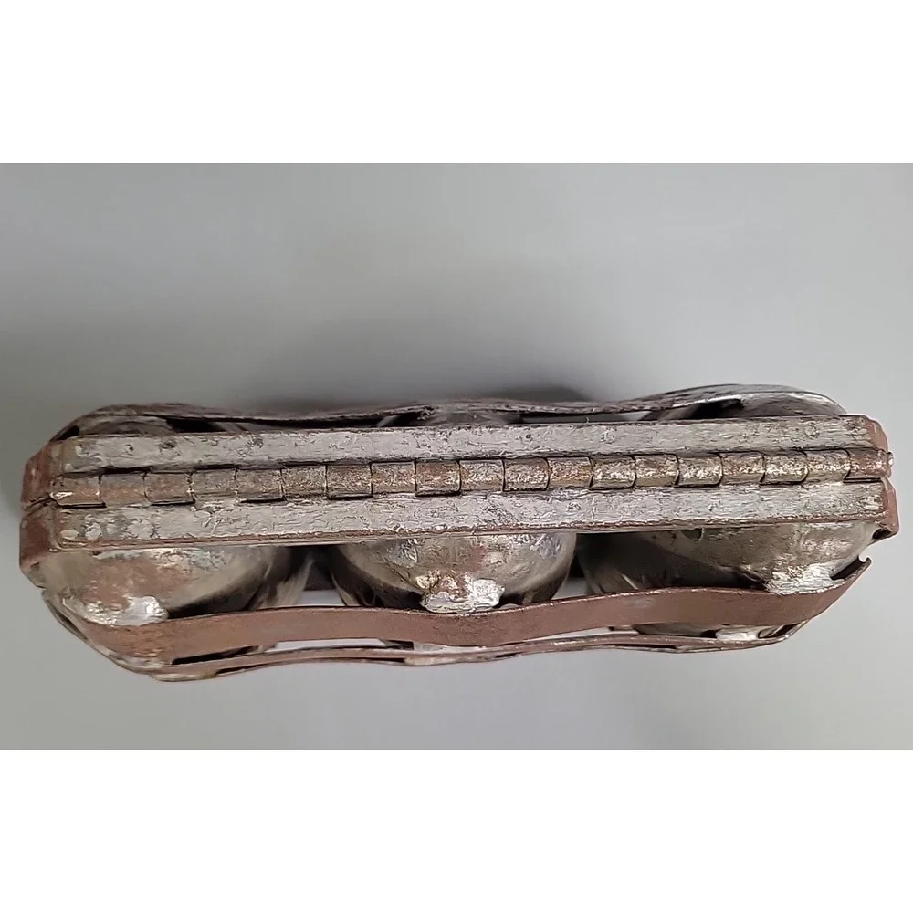 Antique Metal Hinged Chocolate Mold 3 Easter Egg